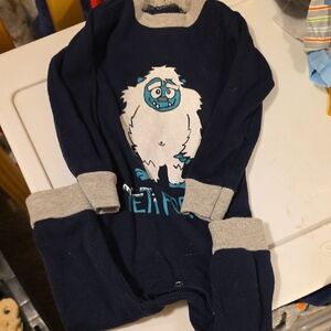 Lazy One Navy and Gray Monster Print Kids Hoodie